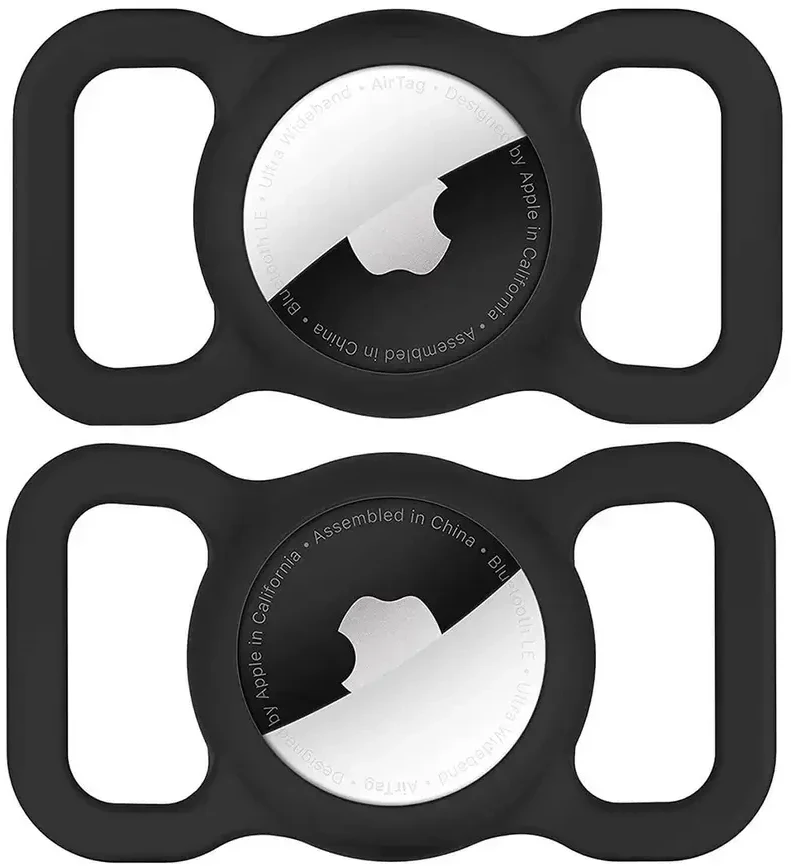 Dėklas Wozinsky WEA-01, skirtas „Apple AirTag“ silikoniniam antkakliui šuniui ar katei - juoda