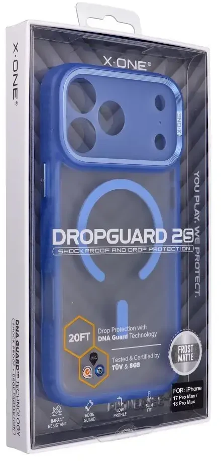 Dėklas X-ONE Dropguard 2S compatible with MagSafe for iPhone 18 Pro Max / 17 Pro Max light mėlynas