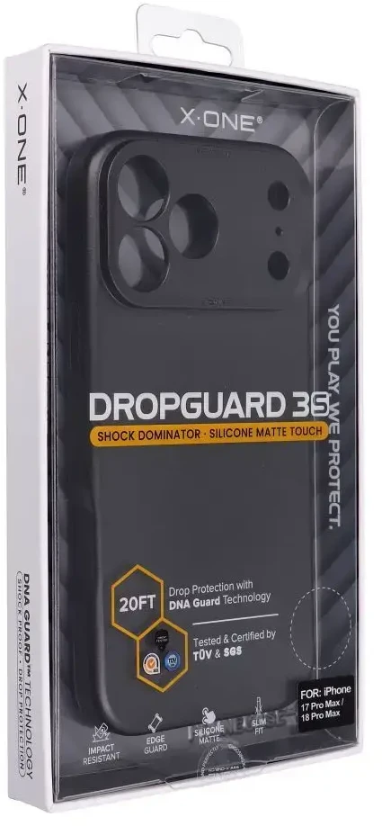 Dėklas X-ONE Dropguard 3S Shock Dominator compatible with MagSafe for iPhone 18 Pro Max / 17 Pro Max juodas