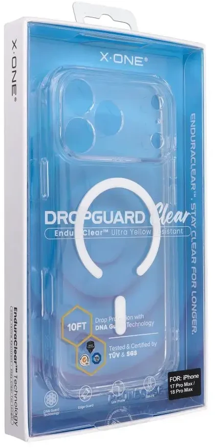 Dėklas X-ONE Dropguard Clear compatible with MagSafe for iPhone 18 Pro Max / 17 Pro Max transparent