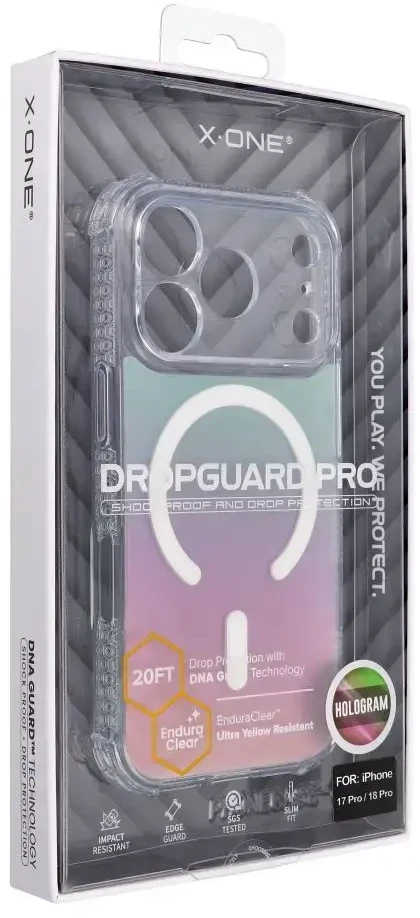 Dėklas X-ONE Dropguard Pro compatible with MagSafe for iPhone 18 Pro / 17 Pro hologram