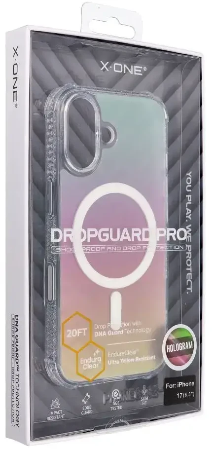 Dėklas X-ONE Dropguard Pro compatible with MagSafe for iPhone 17 hologram