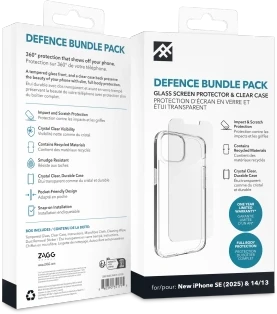 ZAGG komplektas cse + grūdintas stiklas IF DEFENCE BUNDLE IPHONE 13 / 14 / 15 / 16e skaidrus