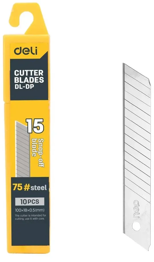 Atsarginiai peiliai geležtės Deli Tools EDL-DP 18mm - 10 vnt