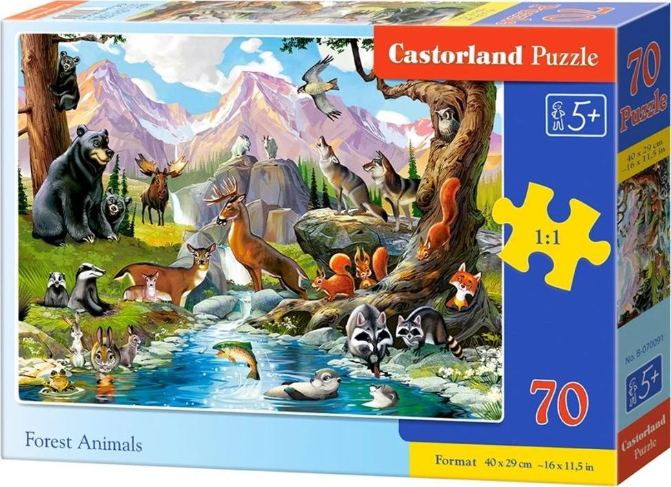 Castorland Dėlionė 70 vnt. - Miško gyvūnai