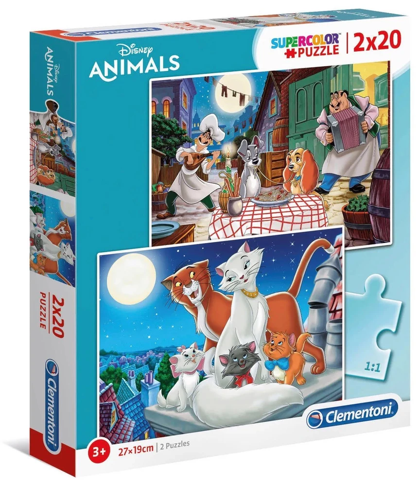 Clementoni Dėlionė 2x20 vnt. - Disney gyvūnai
