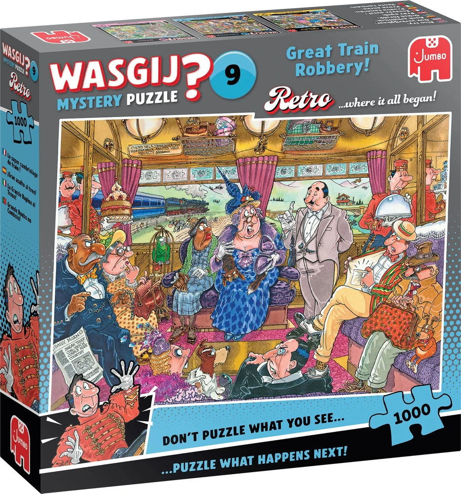Dėlionė Wasgij - Retro paslaptis - #9 Didysis traukinio apiplėšimas! (1000 detalių) (1110100504)