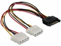 Delock Cable Power SATA 15pin > 2x 4pin Molex lizdas 20cm