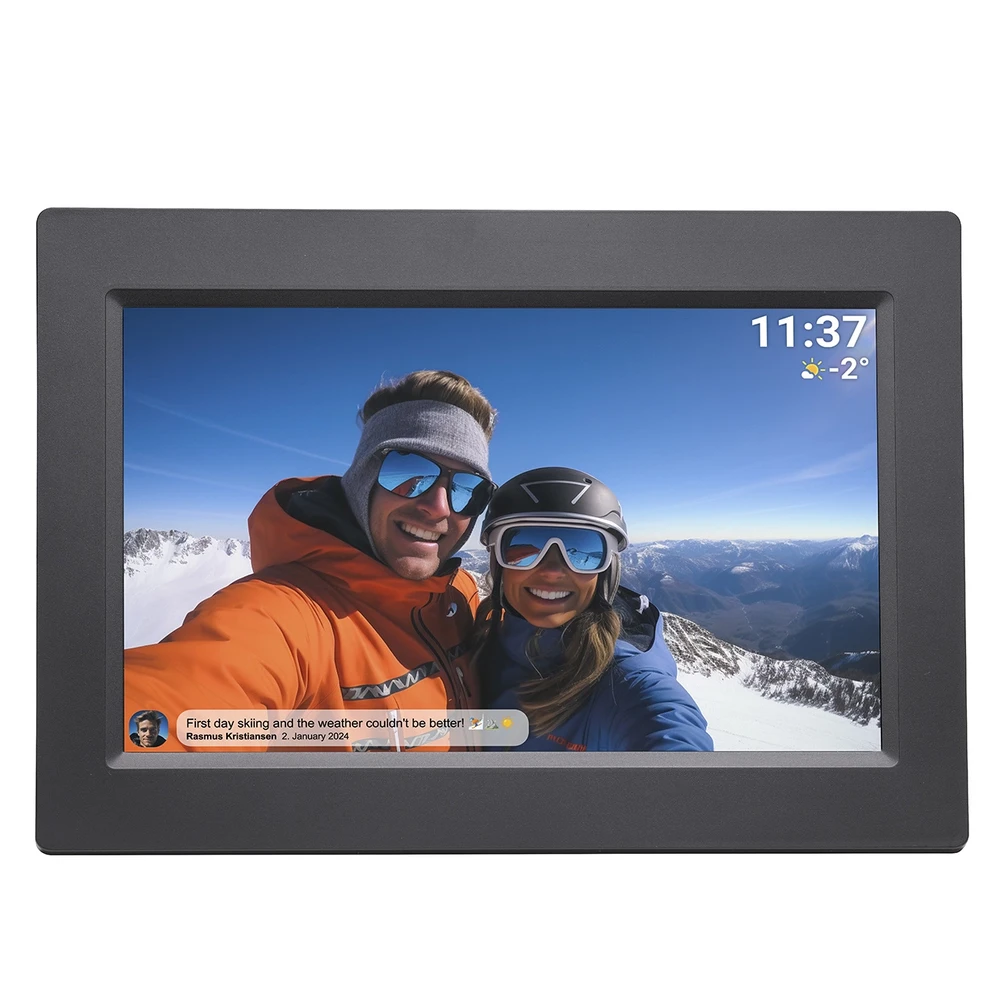 DNV Denver PFF-1015B skaitmeninis nuotraukų rėmelis Juoda 25,6 cm (10.1″) Lietimui jautrus ekranas „Wi-Fi“