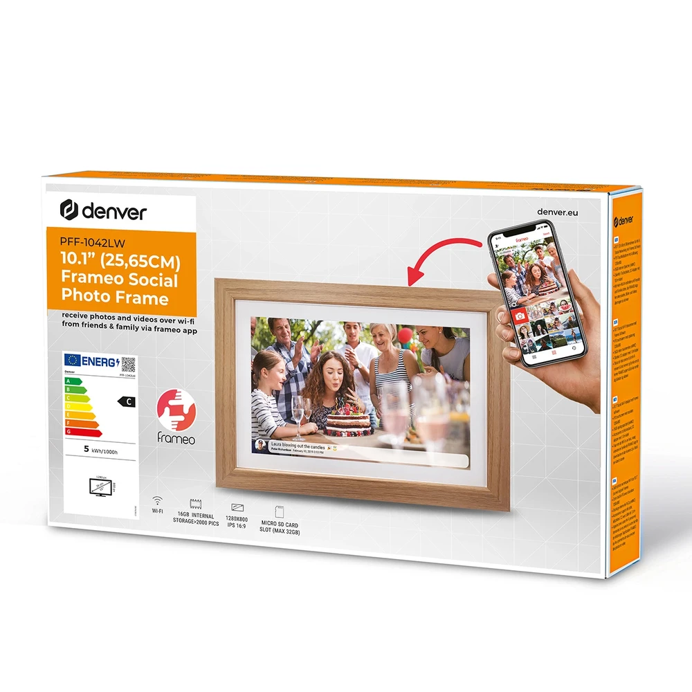 Nuotraukų rėmelis Denver Frameo PFF-1042LW 25,4cm (10,1 ) 16GB