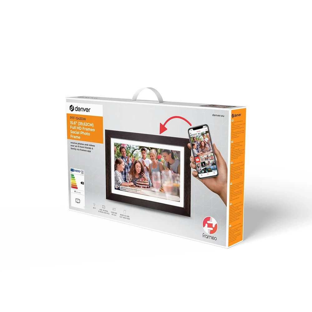 Nuotraukų rėmelis Denver Frameo PFF-1543DW 15,6 colių skaitmeninis rėmelis – rudas