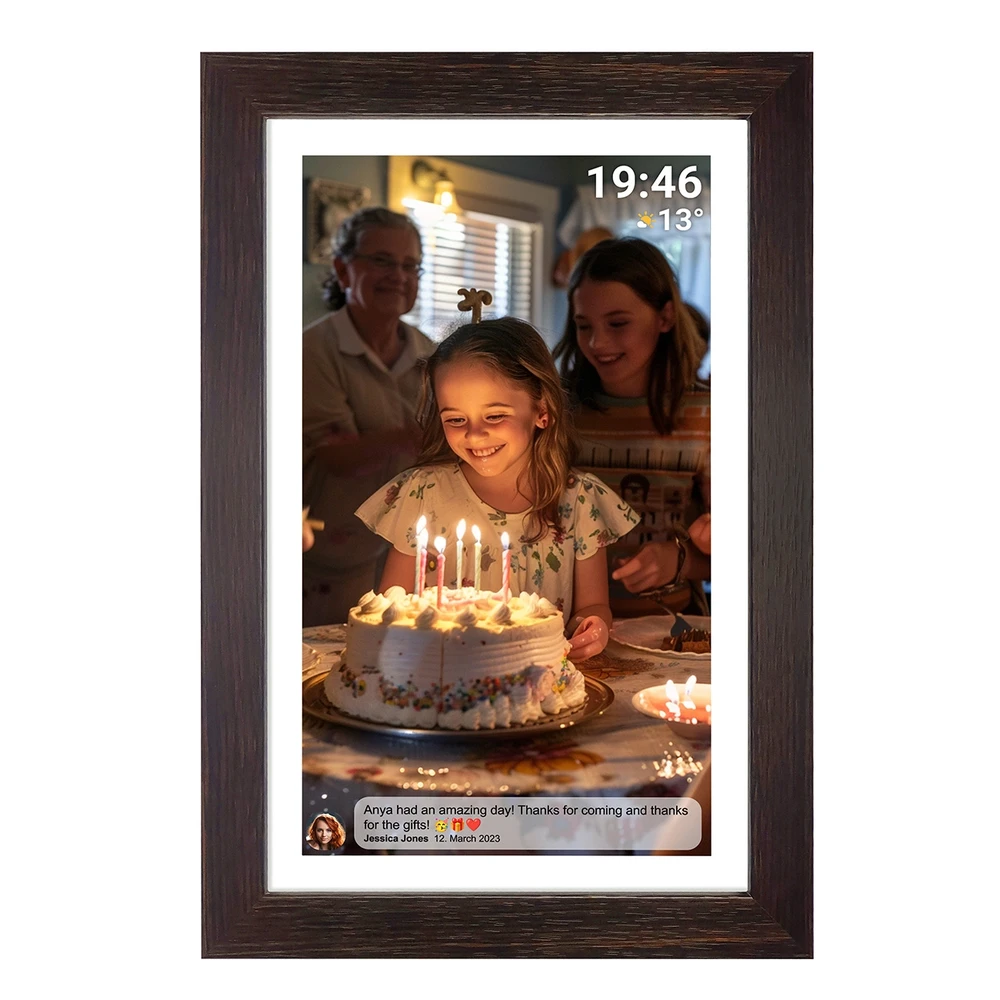 Nuotraukų rėmelis Denver Frameo PFF-1543DW 15,6 colių skaitmeninis rėmelis – rudas
