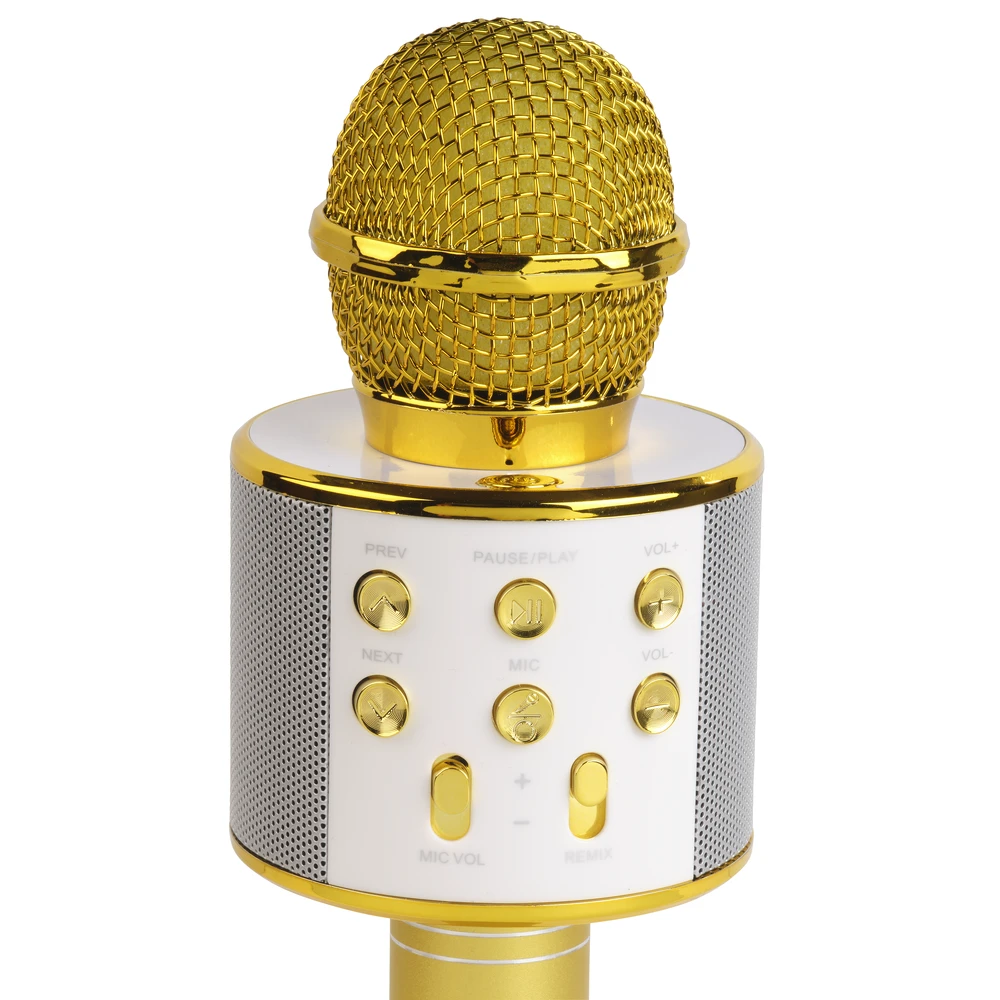 Mikrofonas su głośnikiem BT do karaoke Denver KMS-20 auksinė
