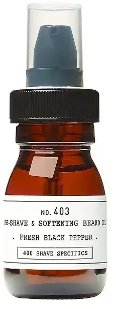 Depot No. 403 Pre-Shave & Softening Beard Oil Fresh Juodas Pepper bardzos aliejus, 30 ml
