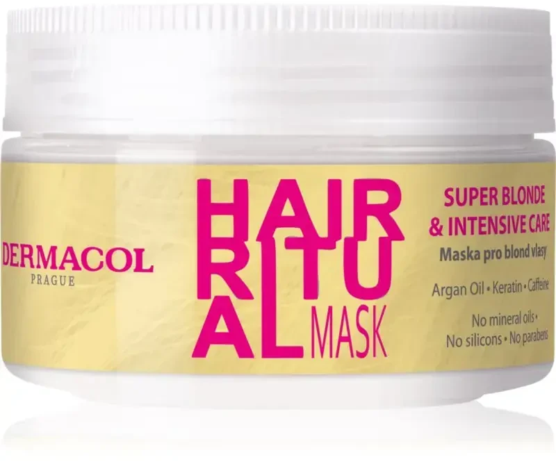Dermacol Hair Ritual Super Skirtas šviesiems plaukams Mask Hair Mask moterims, 200 ml