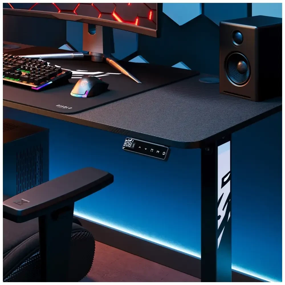 Diablo Chairs Diablo X-Tension 1400 Juodas elektra reguliuojamas Žaidimų Stalas | 1400 x 600 x 1170 mm