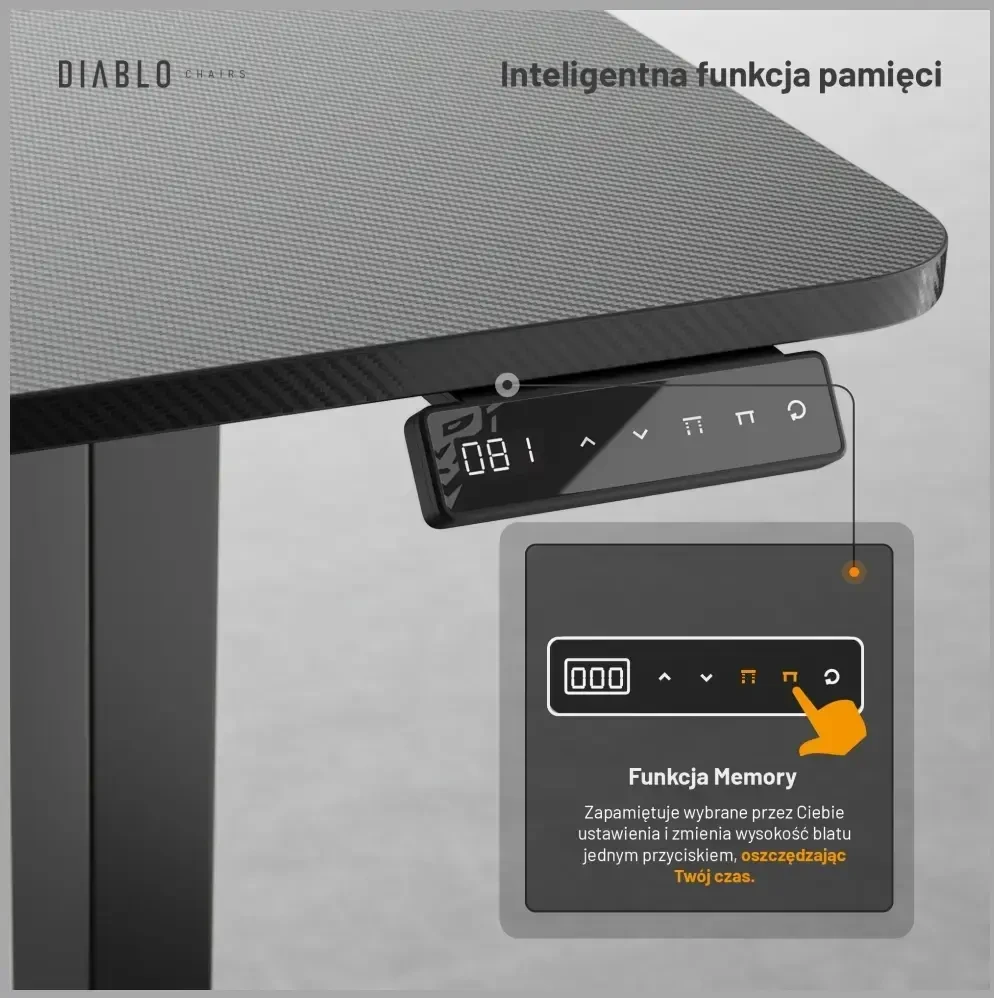 Diablo Chairs Diablo X-Tension 1400 Juodas elektra reguliuojamas Žaidimų Stalas | 1400 x 600 x 1170 mm