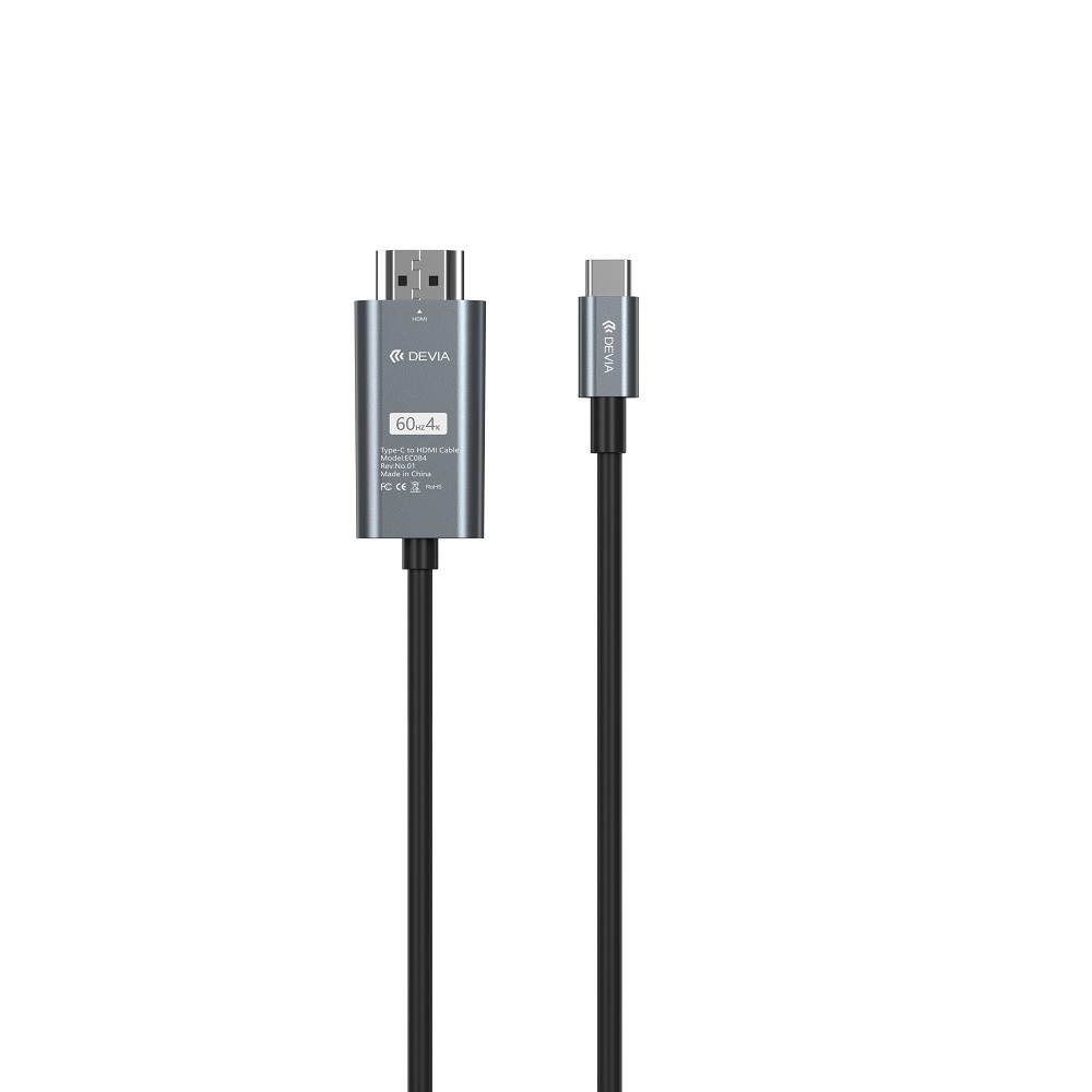 Devia kabelis Storm EC084 USB-C - HDMI 4K 60 Hz 2,0 m juodas