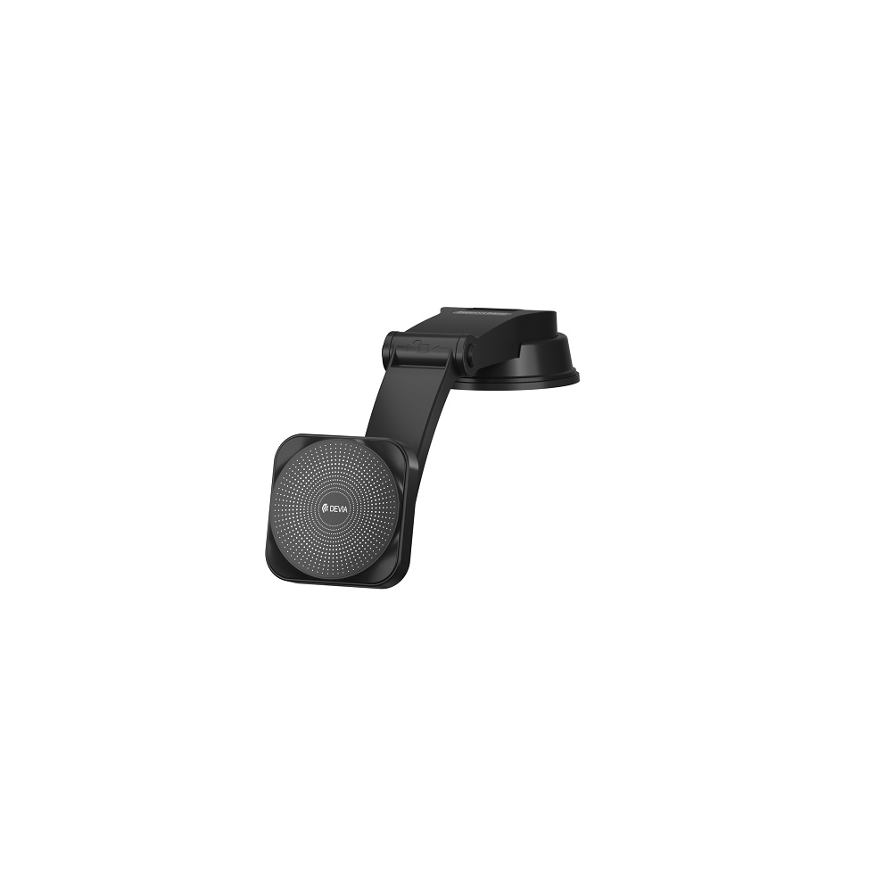Devia automobilinis laikiklis magnetic EA473 with wireless inductive charger juodos spalvos 15W with suction cup