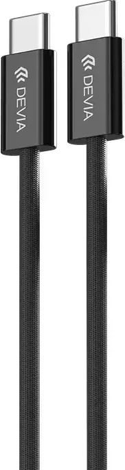 DEVIA EC325 USB-C to USB-C 60W 3A Data Kabelisis 1M Juodos spalvos