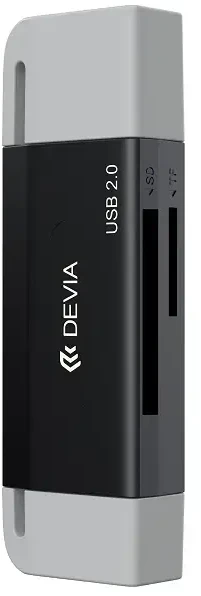 Devia kortelių skaitytuvas 2in1 EL239 USB/USB-C 2.0 juodos spalvos