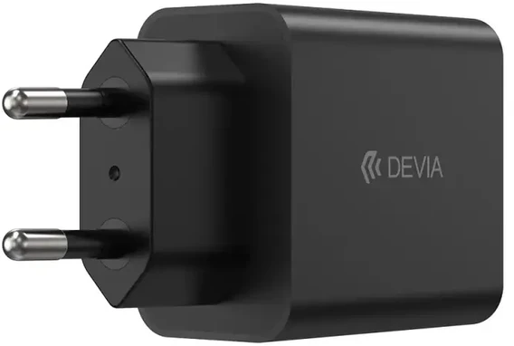 Devia sieninis įkroviklis Rocket PD 45W 1x USB-C baltas + laidas USB-C – USB-C