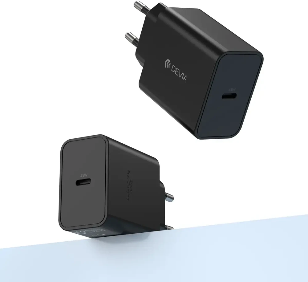 Devia sieninis įkroviklis Rocket PD 45W 1x USB-C juodas