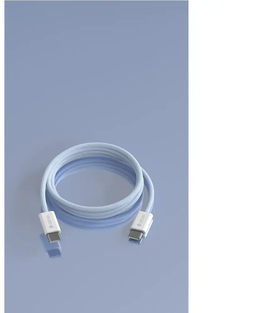 Devia kabelis Smart EC325 PD USB-C - USB-C 1,0 m 60W 3A mėlynos spalvos