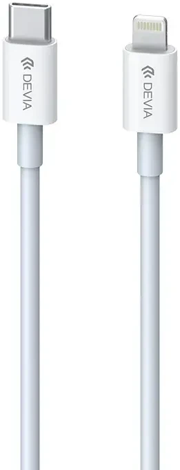 USB kabelis Devia Smart PD Type-C į Lightning 1.0m 20W 3A baltas