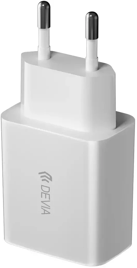 Įkroviklis buitinis Devia Smart su dviem USB jungtimis (2.4A) baltas