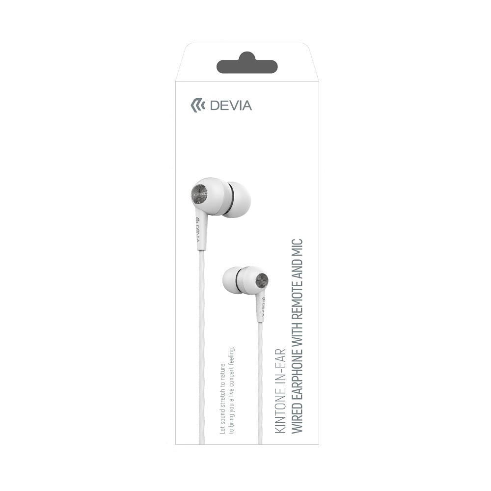 Ausinės Devia Kintone 3,5mm baltos