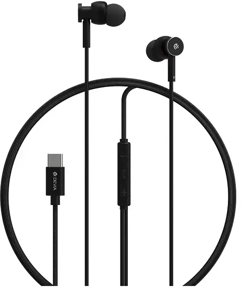 Devia laidinės ausinės Smart M1 Digital Metal USB-C juodos spalvos