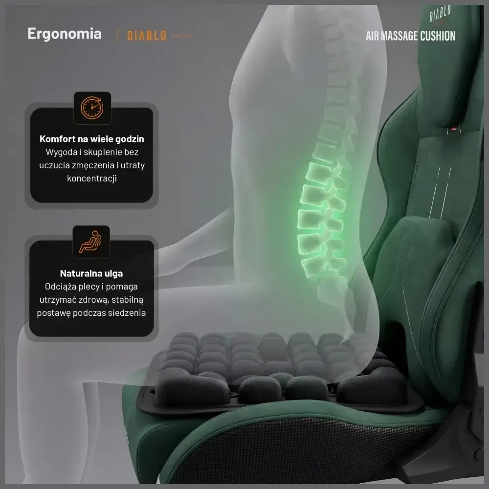 Diablo Chairs Air Massage masažinis kilimėlis kėdei