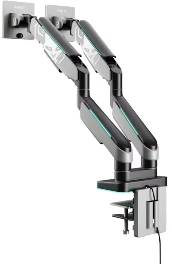 Diablo Chairs Diablo dvigubas monitoriaus laikiklis 49 colių ekranams | Pilka-juoda RGB X-Arm Dual