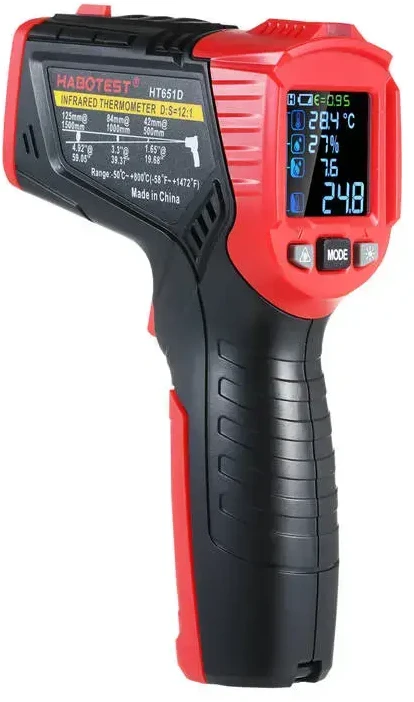 Lazerinis pirometras su drėkins matuokliu Habotest HT651D