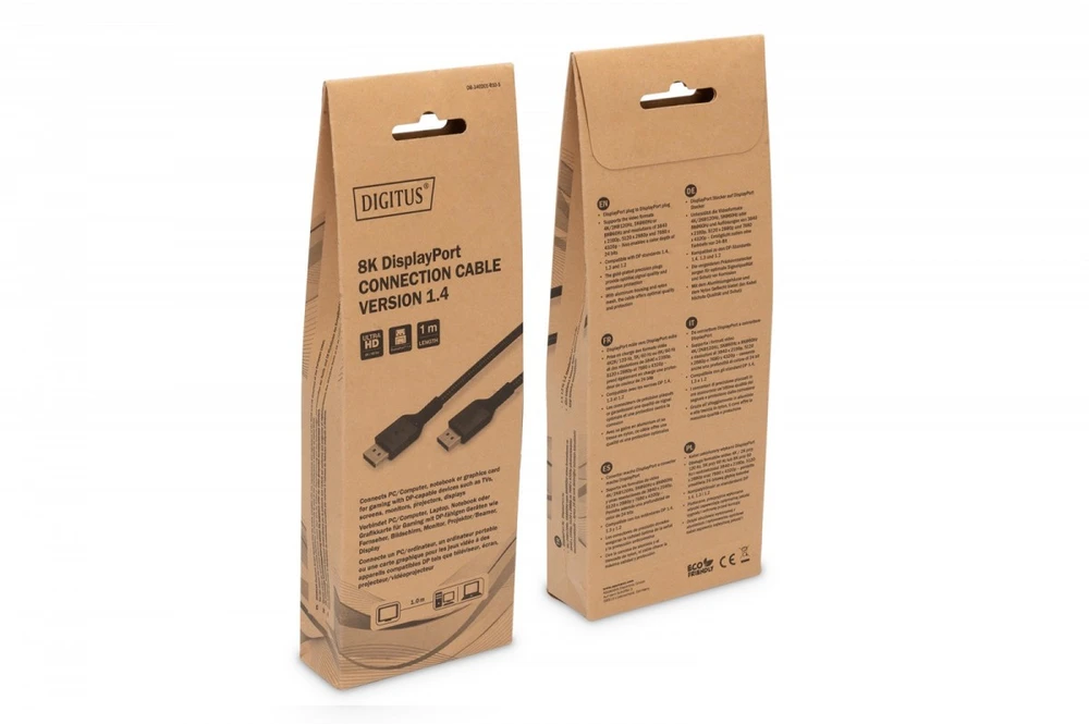 „Digitus“ | „DisplayPort“ jungties kabelis 1.4 | DB-340201-010-S | DP į DP | 1 m
