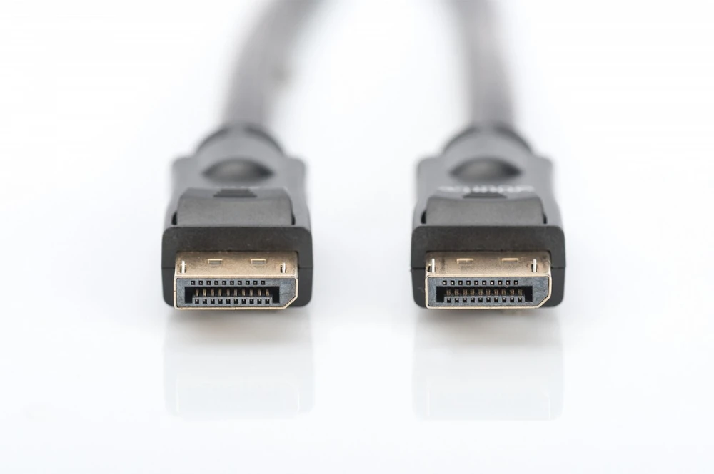 Assmann Electronic Assmann Cable DisplayPort 4K 60Hz UHD Type DP/DP M/M su stiprintuvo blokavimu, juodas 20m