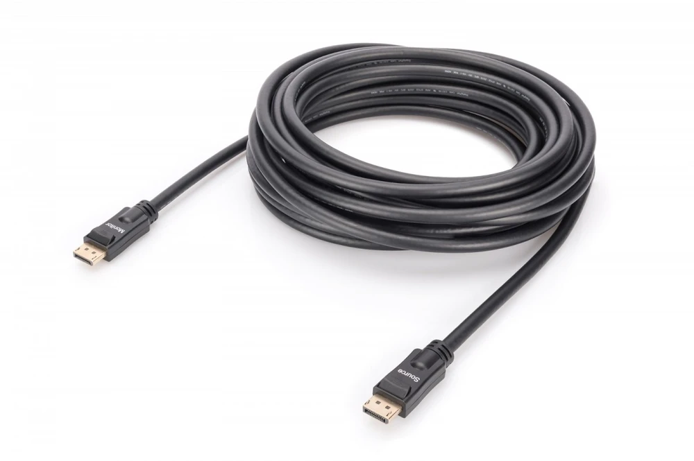 Assmann Electronic Assmann Cable DisplayPort 4K 60Hz UHD Type DP/DP M/M su stiprintuvo blokavimu, juodas 20m