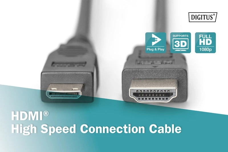 Assmann Electronic ASSMANN HDMI High Speed jungties kabelis tipas C - tipas A M M 2.0m Ultra HD 24p auksinis bl
