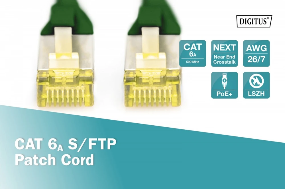 „Digitus Patchcord CAT6a“, S-FTP, 1 m (DK-1644-A-010/G)