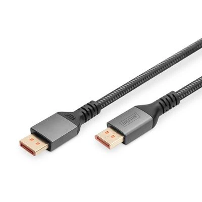 DisplayPort 2.1 kabelis su metaliniais antgaliais