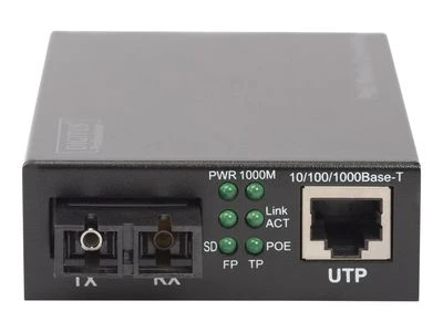 Digitus DN-82160 tinklo medijos keitiklis 1000 Mbit/ai 1310 nm Vienas režimas Juoda