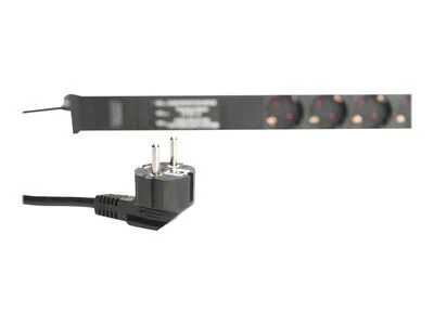 Assmann Electronic DIGITUS 1U Aliuminio PDU Montuojamas ant stovo 16A 4000W 250VAC 50/60Hz 7x lizdas CEE 7/7 2m kabelis CEE 7/7 kištukas