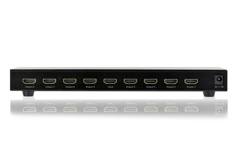 Assmann Electronic DIGITUS HDMI skirstytuvas 8 prievadų 1080p 3D HDMI High Speed 2,25 Ghz/225 MHz metalinis korpusas juodas