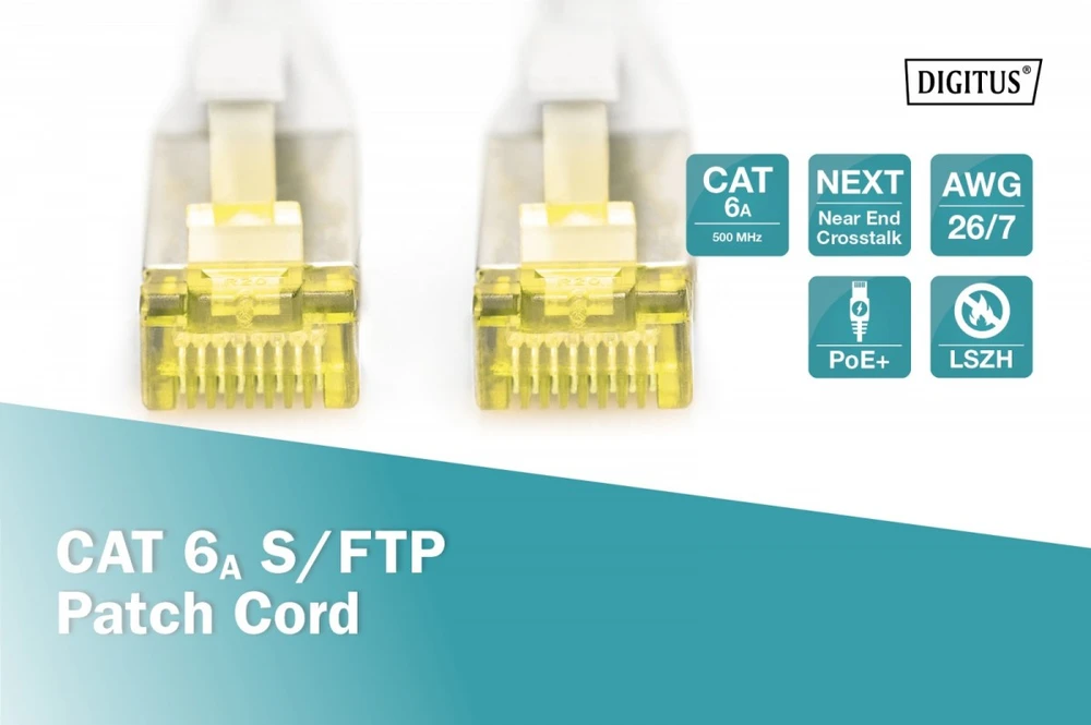 Digitus Patrikas CAT6A, S-FTP, 0,25m, pilkas (KV-1644-A-0025)