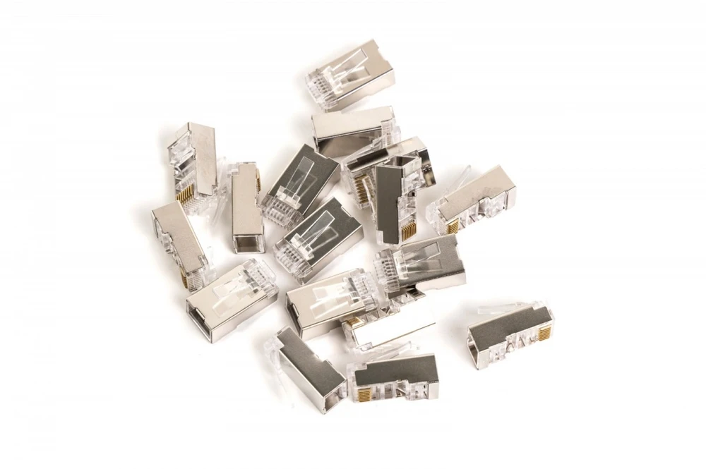 Digitus RJ45 kištukas (8p8c) praėjimas, kat.5e, ekranuotas, awg 26-24, pakuotėje 100 vnt.