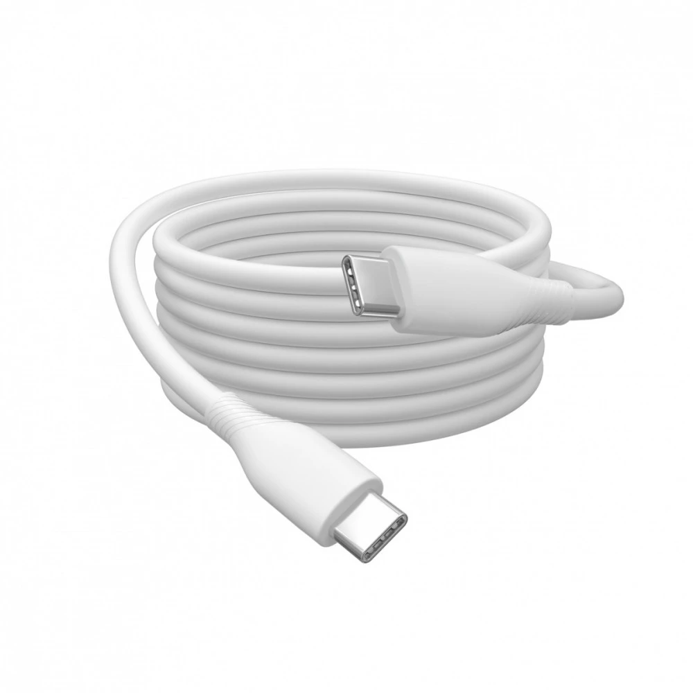 „Digitus“ silikoninis jungiamasis kabelis USB-C - USB-C, USB 2.0 60W, 0,5m Baltas
