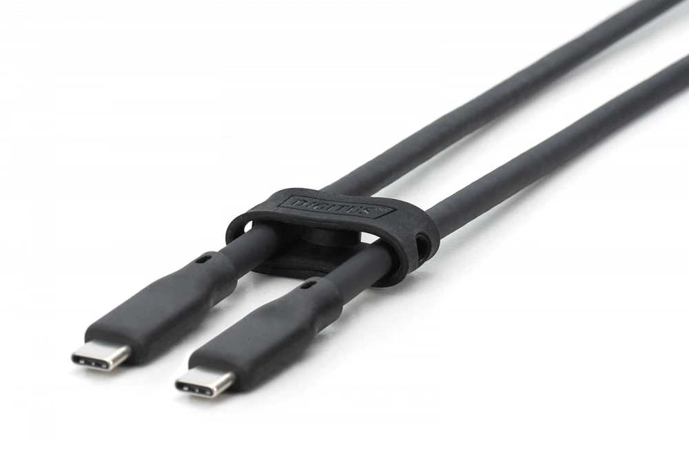 Digitus Silikoninis jungties laidas USB-C - USB-C, USB 3.2 Gen2 10G 4K 100W, 1m Juodas