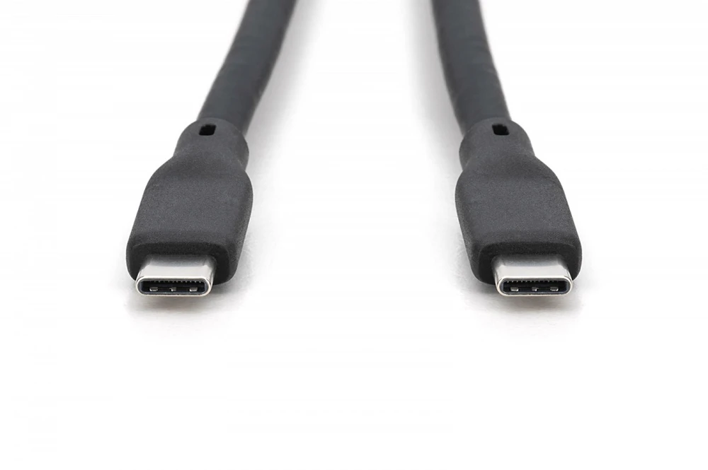 Digitus Silikoninis jungties laidas USB-C - USB-C, USB 3.2 Gen2 10G 4K 100W, 1m Juodas