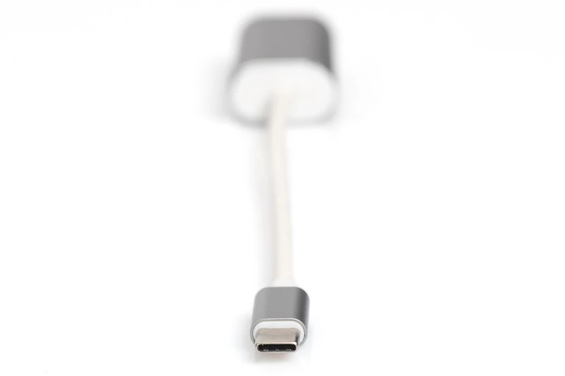 Assmann Electronic DIGITUS USB3.0 Typ C VGA grafinis adapteris Alu korpusas 20cm kabelio mikroschemų rinkinys VL100+IT6513 baltas
